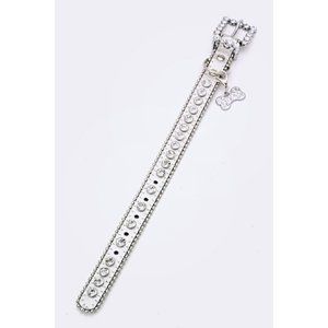 Ball Chain Crystal Dog Collar - Silver